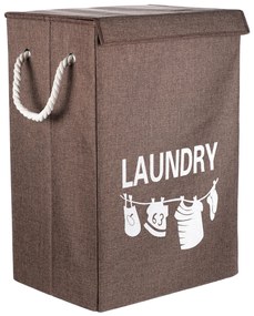 Kosz płócienny na brudną bieliznę LAUNDRY 40 x 30 x 60 cm, brązowy