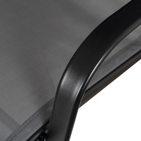 Zestaw Mebli Ogrodowych MINNESOTA Szary Ławka Krzesła Stolik Tarasowy Siatka Nowoczesny