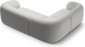 Jasnoszary aksamitny narożnik (lewostronny/w kształcie litery L) Kate – Micadoni