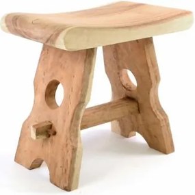 Solidny stołek wykonany z drewna mungur DIVERO - ręcznie ro