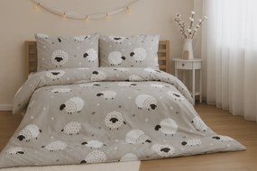 PrzytulneMieszkanie.pl PrzytulneMieszkanie.pl Pościel z polibawełny SHEEPS, beżowa Rozmiar pościeli: 70 x 90 cm | 140 x 200 cm