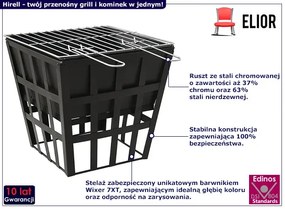 Kwadratowe palenisko ogrodowe z grillem - Hirell