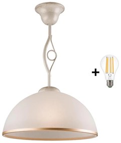 Brilagi - LED Żyrandol ANTICO 1xE27/60W/230V biały patyna