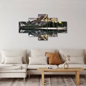 Obraz jeziora w górach (125x70 cm)