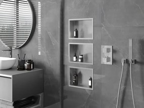 Mexen X-Wall-R półka wnękowa z kołnierzem 30 x 20 cm, inox - 1910302010