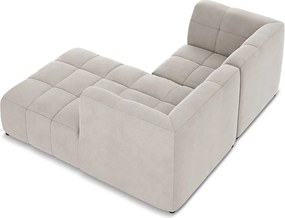 Beżowy aksamitny narożnik (prawostronny/z szezlongiem) Aloha – Makamii