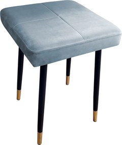 Taboret MAX tkanina Welur stelaż metalowy STOŁEK LOFT : Kolor nogi - Czano-złota stożek, Kolor tkaniny - VELVET - BL06, Typ tkaniny - Velvet