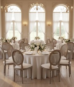 Zestaw 2 szt. kremowych krzeseł bankietowych R5-S86