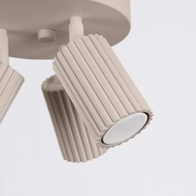Plafon trzypunktowy KARBON 3P taupe okrągły SOLLUX  LIGHTING