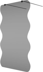 Ścianka prysznicowa Walk in szkło grafitowe falowane 8mm MOLIS Wave Duo Grafit MASSI | Różne rozmiary : Kolor profili kabiny - złoty szczotkowany, Szerokość ścianki - 90 cm , Typ montażu - WALK IN