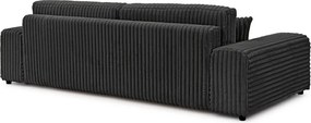 Ciemnoszara sztruksowa rozkładana sofa ze schowkiem 260 cm Justin – Ropez