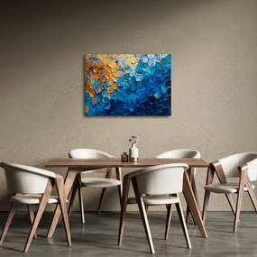 Obraz - Niebiesko-złoty obraz (70x50 cm)