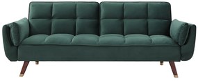 Kanapa 3-osobowa rozkładana z zielonego weluru - GULCAN