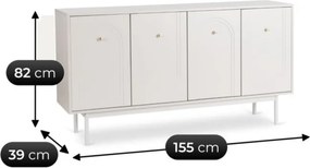 Komoda do Salonu MARLEN 155 cm Kaszmir Czterodrzwiowa Nowoczesna