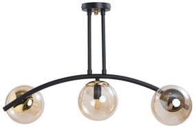 Żółto-czarna lampa sufitowa ze szklanym kloszem ø 15 cm Yay – Squid Lighting