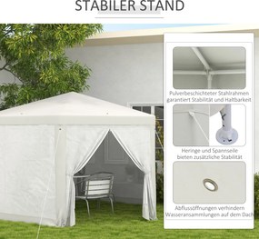 Outsunny Pawilon Ogrodowy, 6-Kątny, Moskitiery, Stelaż Metalowy, 3,94x3,412x2,5m, Kremowy