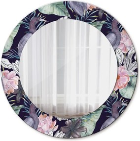 Lustro z nadrukiem okrągłe Czaple ptaki