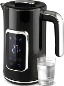 HOMCOM Czajnik 1,7 L, 2200 W, z wyświetlaczem LED, regulacją temperatury, funkcją podtrzymywania ciepła, czarny | Aosom PL