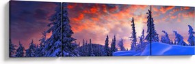 Obraz - Zimowy zmierzch (170x50 cm)