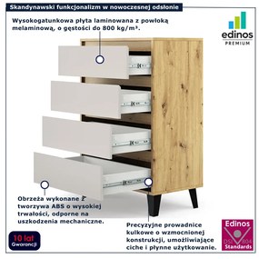 Skandynawska komoda na ubrania dąb artisan + kaszmir Z3-A25