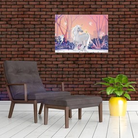 Obraz - Jednorożec w magicznym lesie (70x50 cm)