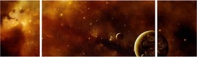 Obraz - Planety z mgławicą (170x50 cm)