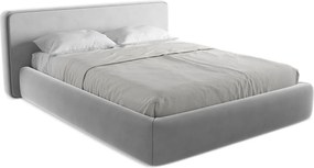 Łóżko 200 x 225 - z weluru - szary - KIANA