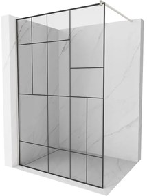 Mexen Kioto ścianka prysznicowa Walk-in 70 x 200 cm, czarny wzór 8 mm, nikiel szczotkowany - 800-070-101-97-78