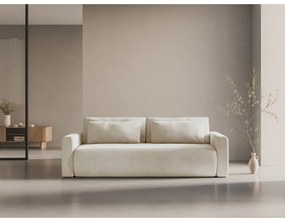 Beżowa aksamitna rozkładana sofa ze schowkiem 238 cm Belfast – Cosmopolitan Design