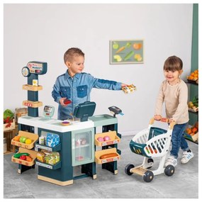 Smoby maximarket wózek elektroniczną kasą ze skanerem waga i lodówka
