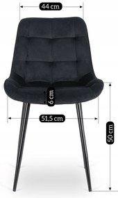 Zestaw Stół Kwadratowy Rozkładany MAX 80-160 cm Dąb Craft/Czarny i 6 Krzeseł Tapicerowanych CHRIS Czarne Nowoczesne