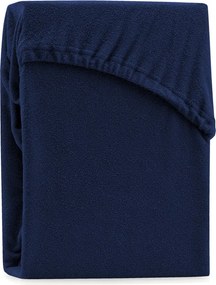 Ciemnoniebieskie prześcieradło frotte z gumką 240x220 cm Ruby – Restilo