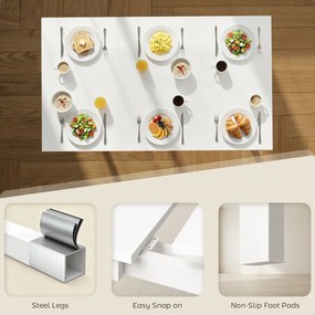 HOMCOM Rozkładany stół jadalniany 80-120 cm dla 4-6 osób, kompaktowy stół kuchenny z łatwą funkcją rozkładania, naturalny | Aosom PL