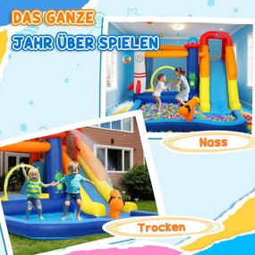 AIYAPLAY 5 w 1 Dmuchany zamek z wodną zjeżdżalnią, basenem, strzelanie wodne, szybko dmuchany, 360 x 250 x 195 cm, Kolorowy