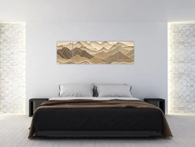Obraz - 3D linie gór (170x50 cm)