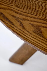 Stół okrągły RUPERT Ø120 cm – orzechowy / drewno lite kauczukowe 4-osobowy