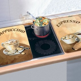 Szklane płyty ochronne COFFEE na kuchenkę – 2 sztuki, WENKO