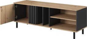 Szafka RTV stojąca MADDALENA 138,1 cm do Salonu pod Telewizor - Antracyt