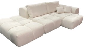 Narożnik sofa modułowa narożna Morano tkanina Manza boucle jasny beż
