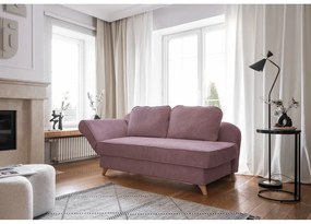 Szaroróżowy sztruksowy szezlong (lewostronny) Chic Charlotte – Miuform