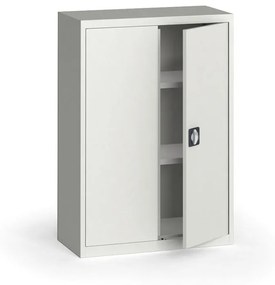 Szafa metalowa, 1150 x 800 x 400 mm, 2 półki, szara/szara