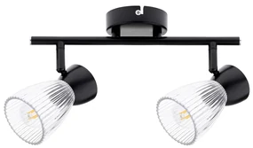 Lampa sufitowa BEST BLACK 2xE14, podwójna, czarne, dwa klosze