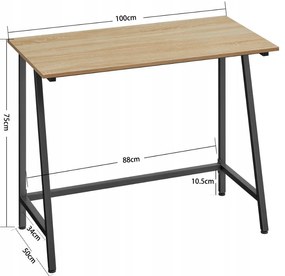 Zestaw do biura stół TAYLOR SONOMA 100x50 cm + krzesło biurowe AVOLA VELVET jasnobrazowy