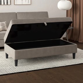 Szary aksamitny podnóżek Presley – Støraa