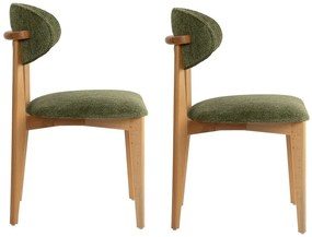 Zestaw krzeseł do jadalni Lionte Green and Light Oak, 2 szt.