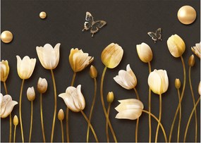 Obraz na szkle - Tulipany - abstrakcja (70x50 cm)