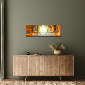 Obraz - Brama wykonana z koron drzew (z zegarem) (90x30 cm)