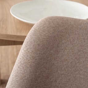 Zestaw Stół Okrągły Rozkładany HARRY 102-142 cm Dąb Artisan i 4 Krzesła NEVEL Beżowe Skandynawskie