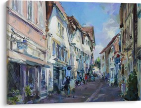Obraz - Aleja starego miasta, malarstwo akrylowe (70x50 cm)