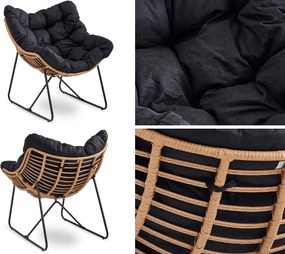 Fotel ogrodowy z poduchą Fin na płozach, czarny